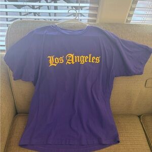 Los Angeles Purple Tee with Gold Script